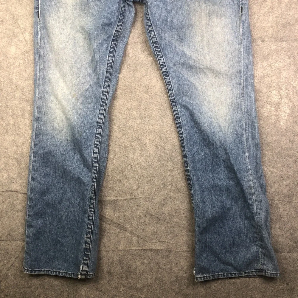 True Religion Jeans Ricky Straight Size 38 Blue Flap Pockets Y2K
